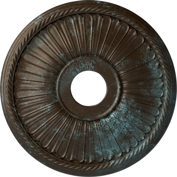 Ekena Millwork Berkshire Medallion (Canopies up to 6 3/8"), 20 1/8"OD x 3 7/8"ID x 1 7/8"P, Bronze Blue Patina CM20BE1BBS - main